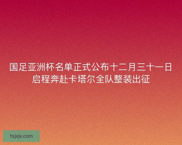 国足亚洲杯名单正式公布十二月三十一日启程奔赴卡塔尔全队整装出征