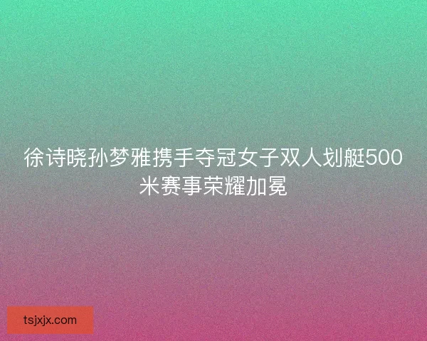 徐诗晓孙梦雅携手夺冠女子双人划艇500米赛事荣耀加冕